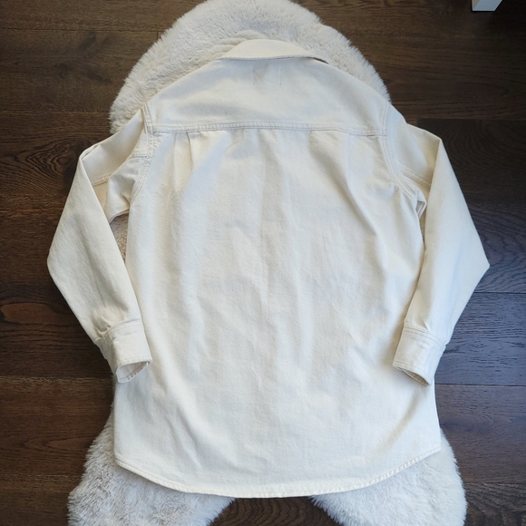 The Kooples Ecru Minimilist Lag & Look Denim Shacket - Picture 9 of 10